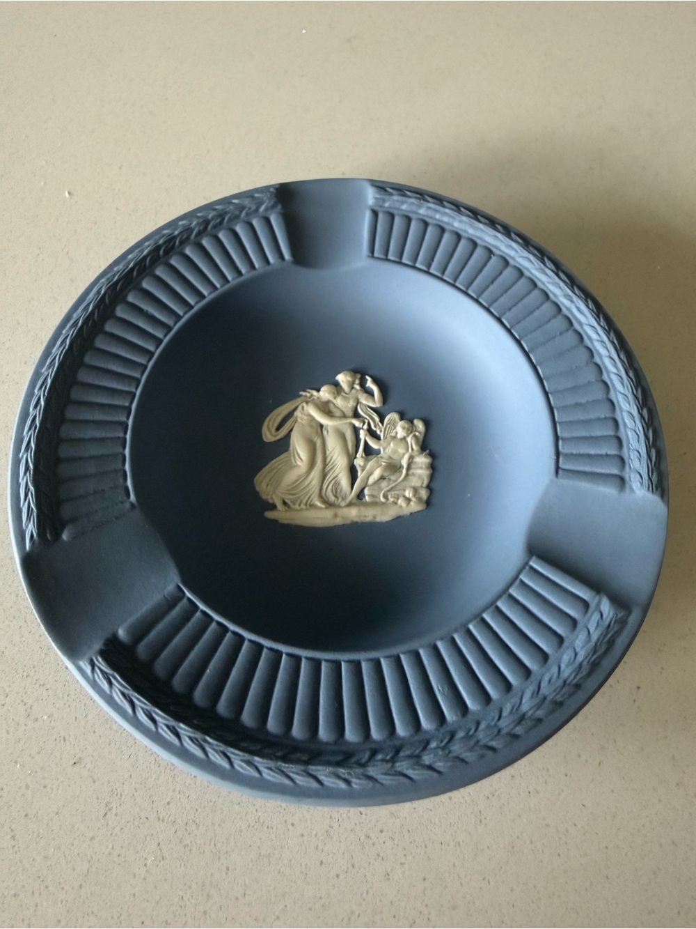 Vintage Wedgewood Blue Jasperware Ashtray/Trinket dish